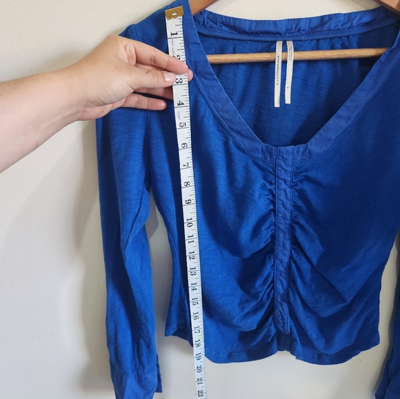 Anthropologie Shirred Top Women King Blue Color Size S - Picture 11 of 12